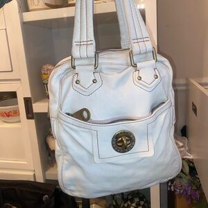 Marc Jacobs Cream Shoulder Bag with Gold Accents